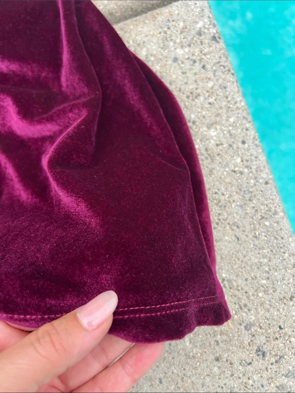 Burgundy Velvet Star Tank Dress in Deep Wine - Picture 7 of 7